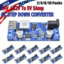 2/4/8/10x Power 24V / 12V To 5V 5A Module DC-DC Step-Down Power Supply Converter