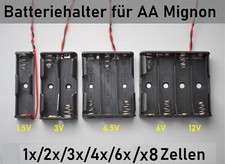 Batteriehalter f&uuml;r AA Mignon Zellen x1/2x/3x/4x/6x Serielle Schaltung 1.5-12V