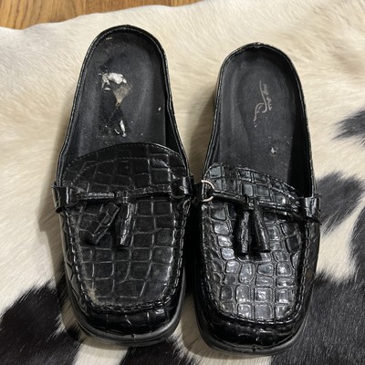 Easy Spirit Shoes Womens M Slip On Mules Black Leather