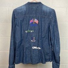 Vintage RARE Tommy Hilfiger Women's Denim Jacket Size 6 UK/USA Auto Embroidered