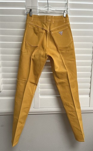Georges Marciano GUESS Yellow Mustard Starch High Waist Jeans Womens 28 VINTAGE - Picture 3 of 10