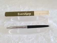 Vintage EVERSHARP ballpoint pen Black Silver NEW IN BOX Inscribed (2e)