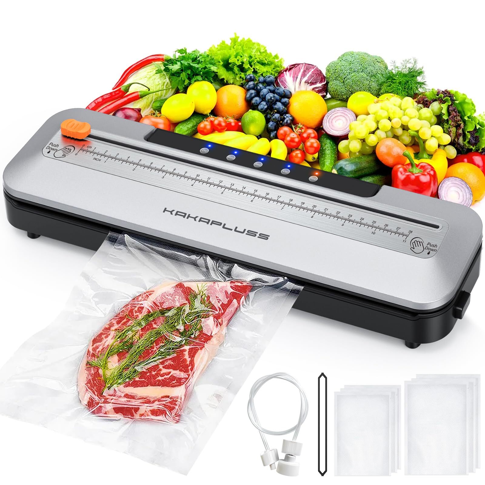 Vacuum Sealer, Automatic Food Sealer Machine, Dry/Moist Sealer, Built-in Cutt...