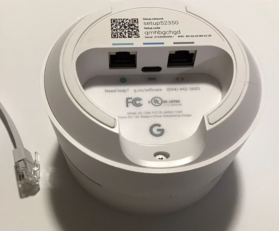 Google Mesh WiFi Router AC1200 for Whole Home Coverage AC-1304 White Pre-Owned - Image 4 of 4