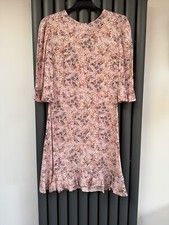 New Ex Chain Store floral pink mix summer holiday dress size 14 reg rrp £29.50
