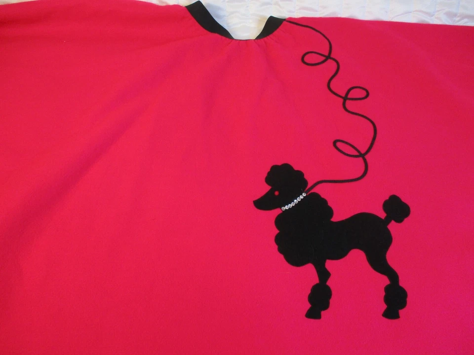 Annie's Poodle Skirt Adult XS Pink Costume Felt Hip Hop Sequins Elastic Waist - Image 2 of 4