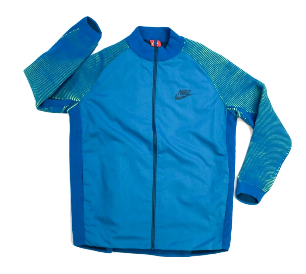 Nike men's activewear varsity jacket blue nylon full … Gem