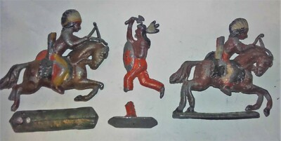 3X INDIANER SIOUX APACHE WILD WEST NATIVE KRIEGER BOGENSCHÜTZE INDIAN FIGUR ZINN