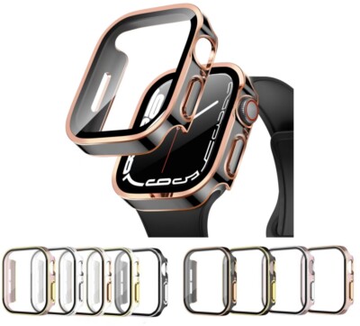Wasserdichtes Stoßfest Hülle mit Glas Schutz für Apple Watch Series9/8/7/6/Ultra