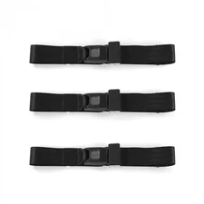 Ford Truck 1961 - 1966  Standard 2pt Black Lap Bench Seat Belt Kit - 3 Belts rod