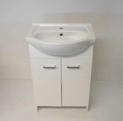 Living Style  Gästebad WC Badezimmer-Unterschrank mit Waschbecken Kermamik