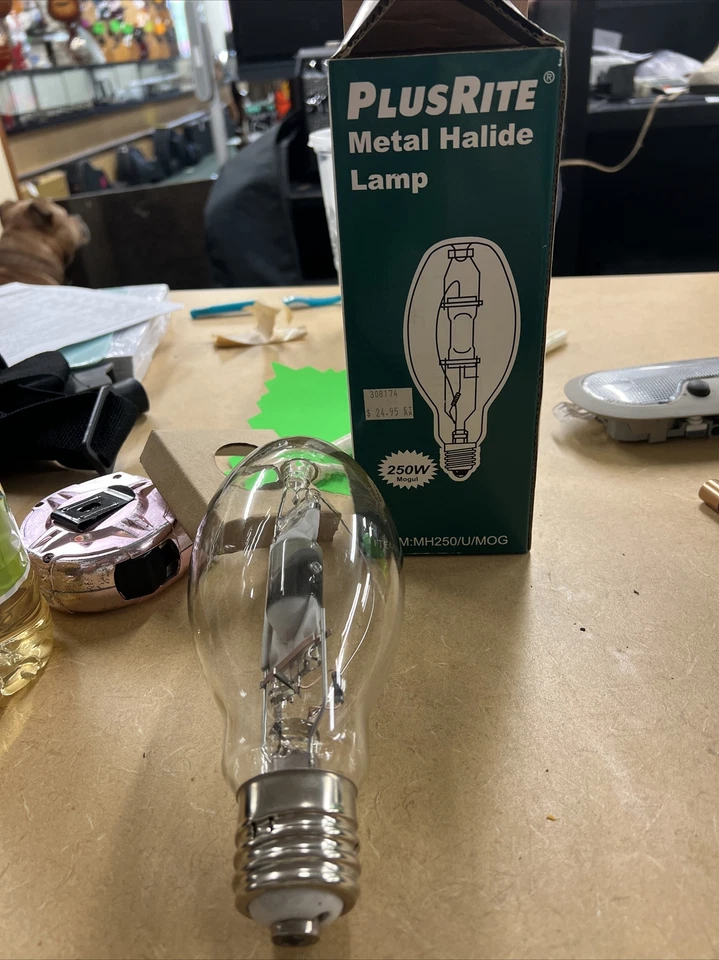 Plusrite 250W Clear ED28 Pulse Start Metal Halide Bulb NOB TESTED - Image 2 of 2