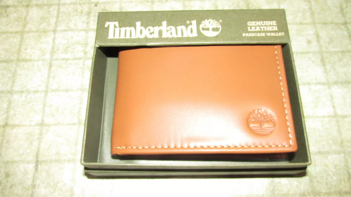Timberland genuine leather passcase wallet deals