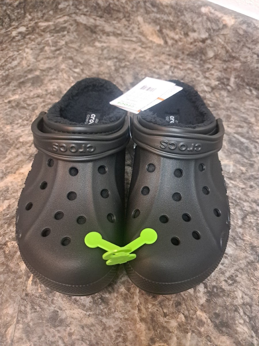 Clogs Crocs Black Baya Lined Clog “Size M10 And W12”... Free 