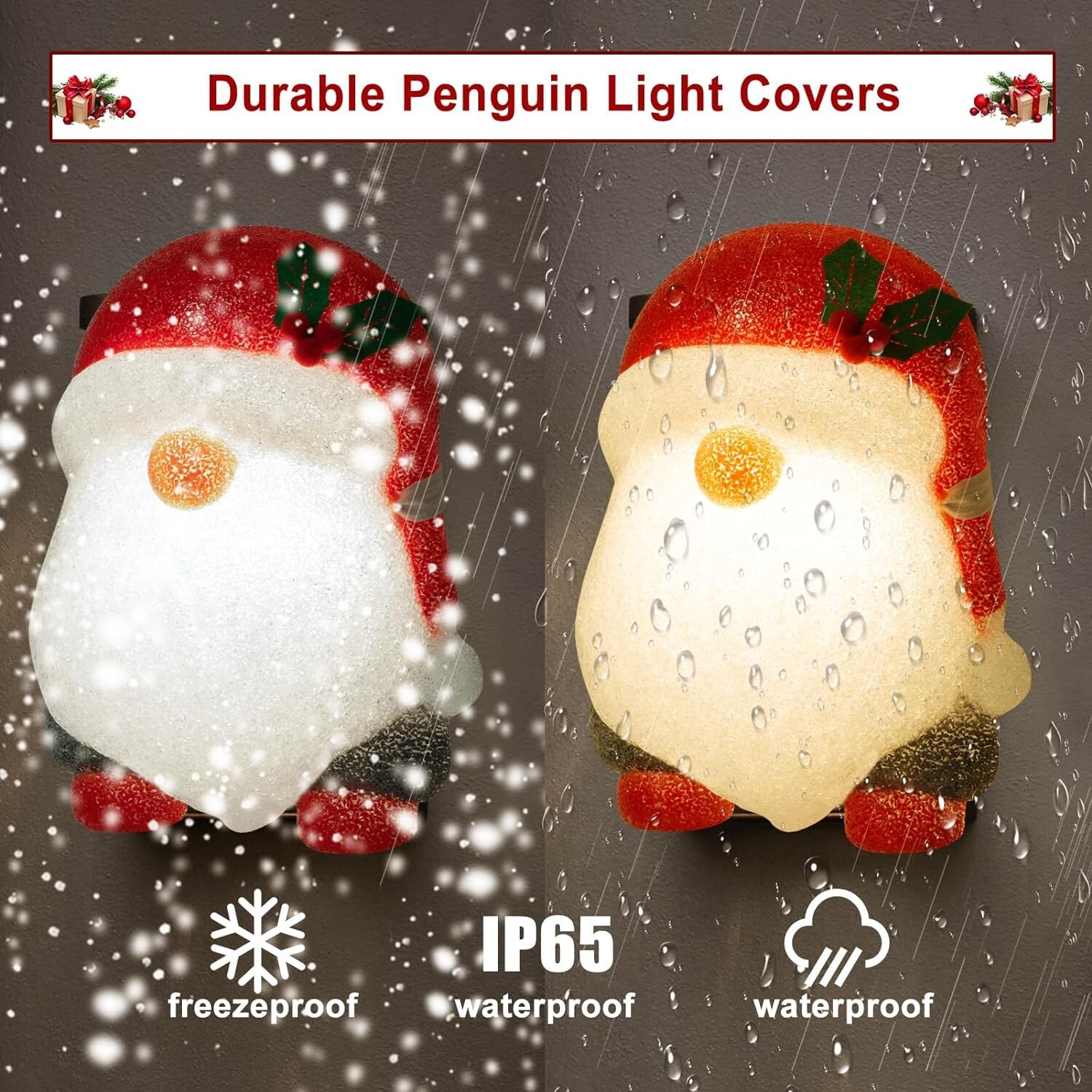 2 Pack Christmas Gnome Porch Light Covers, Outdoor Christmas