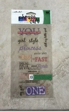 Large Sticko EK Success Phrase Cafe Sticker Set  GIRL Embellishments *