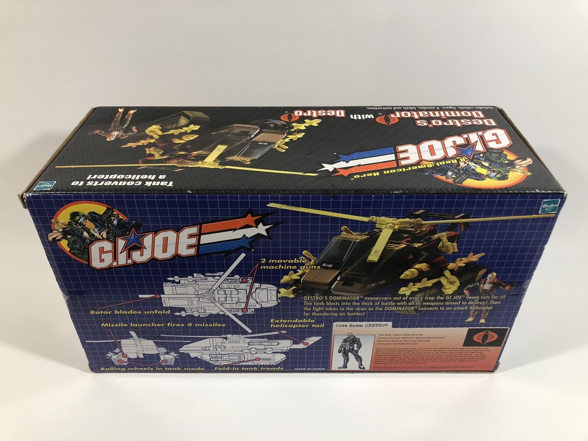 2001 GI JOE VS COBRA DESTRO'S DOMINATOR TANK HELICOPTER & 3 3/4