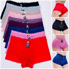 Boyshorts Soft Lace Boxer Shorts 6/12 SHORTIE SHORT PANTIES UNDERWEARS 8585 S-XL