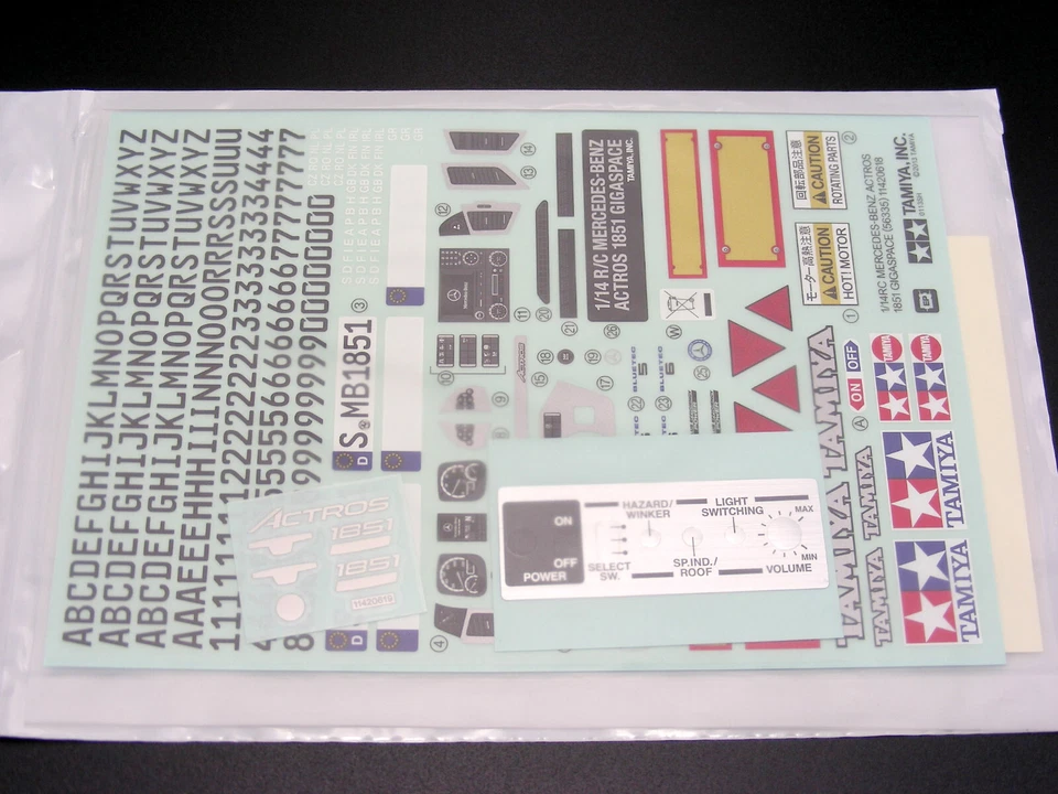 56335 Tamiya Mercedes Benz Actros 1851 Gigaspace Decal Sticker & Metal Transfer - Image 3 of 4