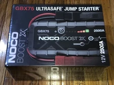 Sealed NOCO GBX75 Boost X 2500A 12V Ultrasafe Lithium-Ion Battery Jump Starter