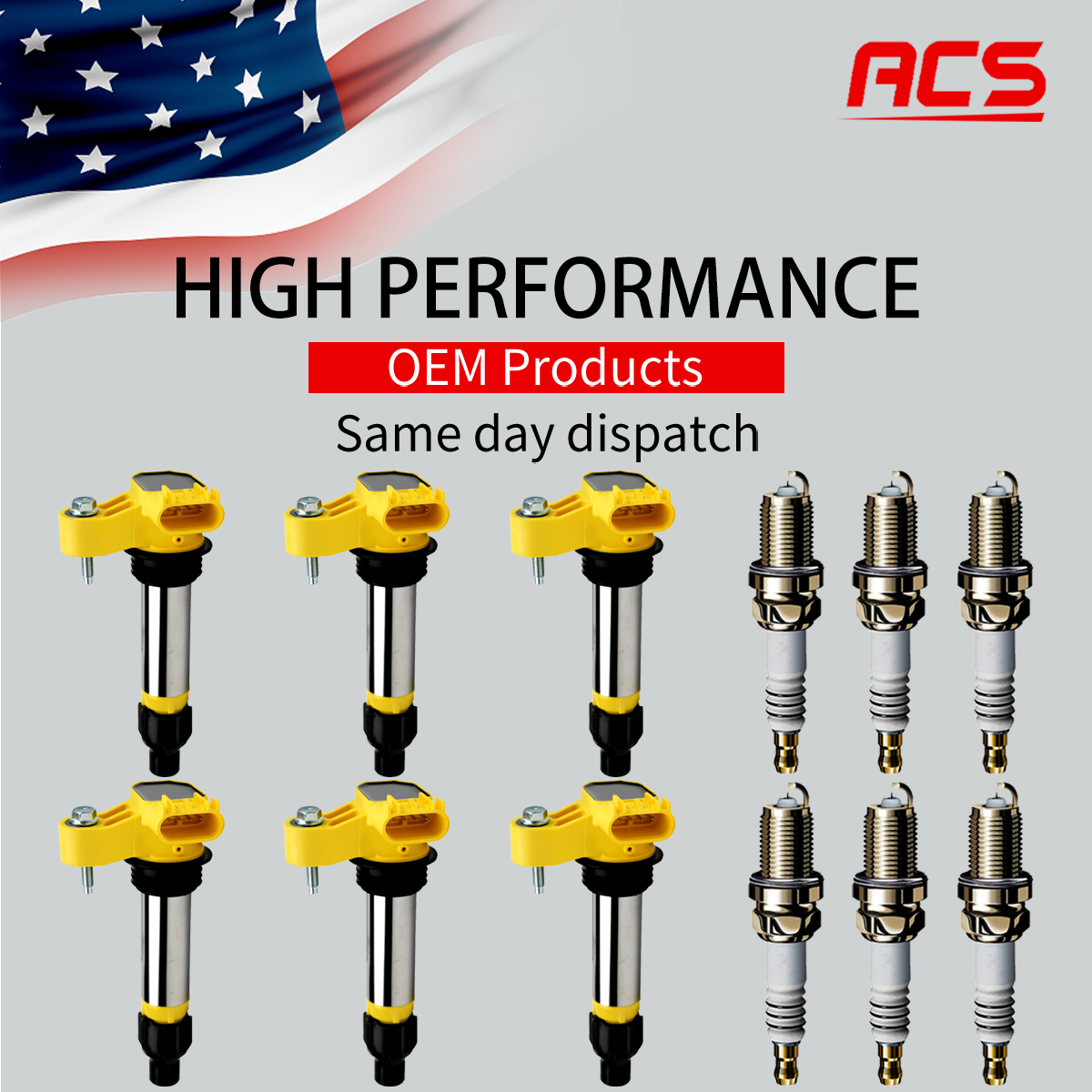 6X OEM Ignition Coil + 6X Iridium Spark Plugs For Cadillac Chevy Buick GMC UF569