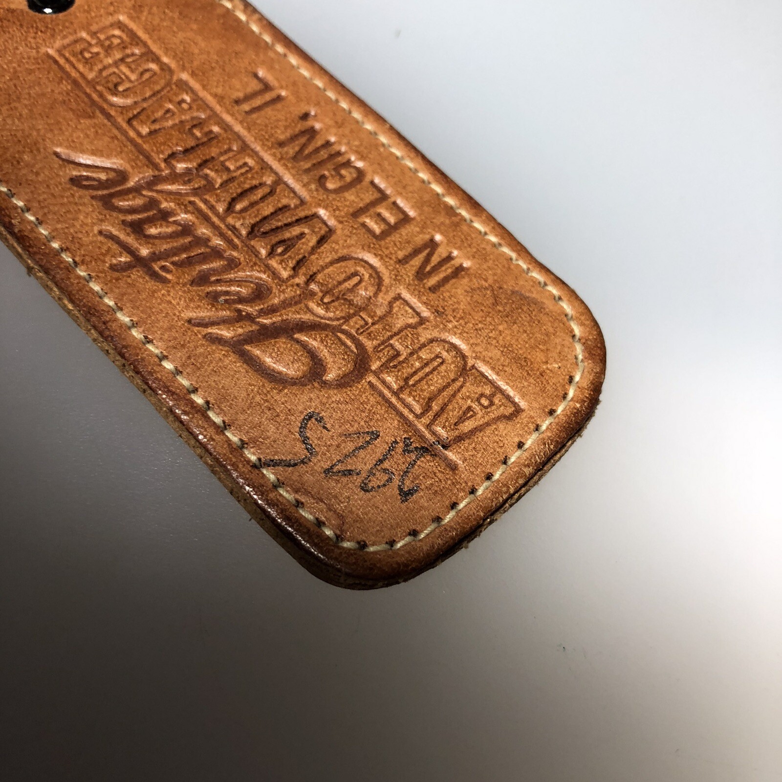 Elgin IL Heritage Auto Village Leather Auto Car Dealer Illinois Motors Keychain