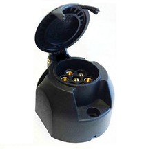 7PIN BLACK PLASTIC PLUG 12n SOCKET TOWBAR CARAVAN CAR TRAILER