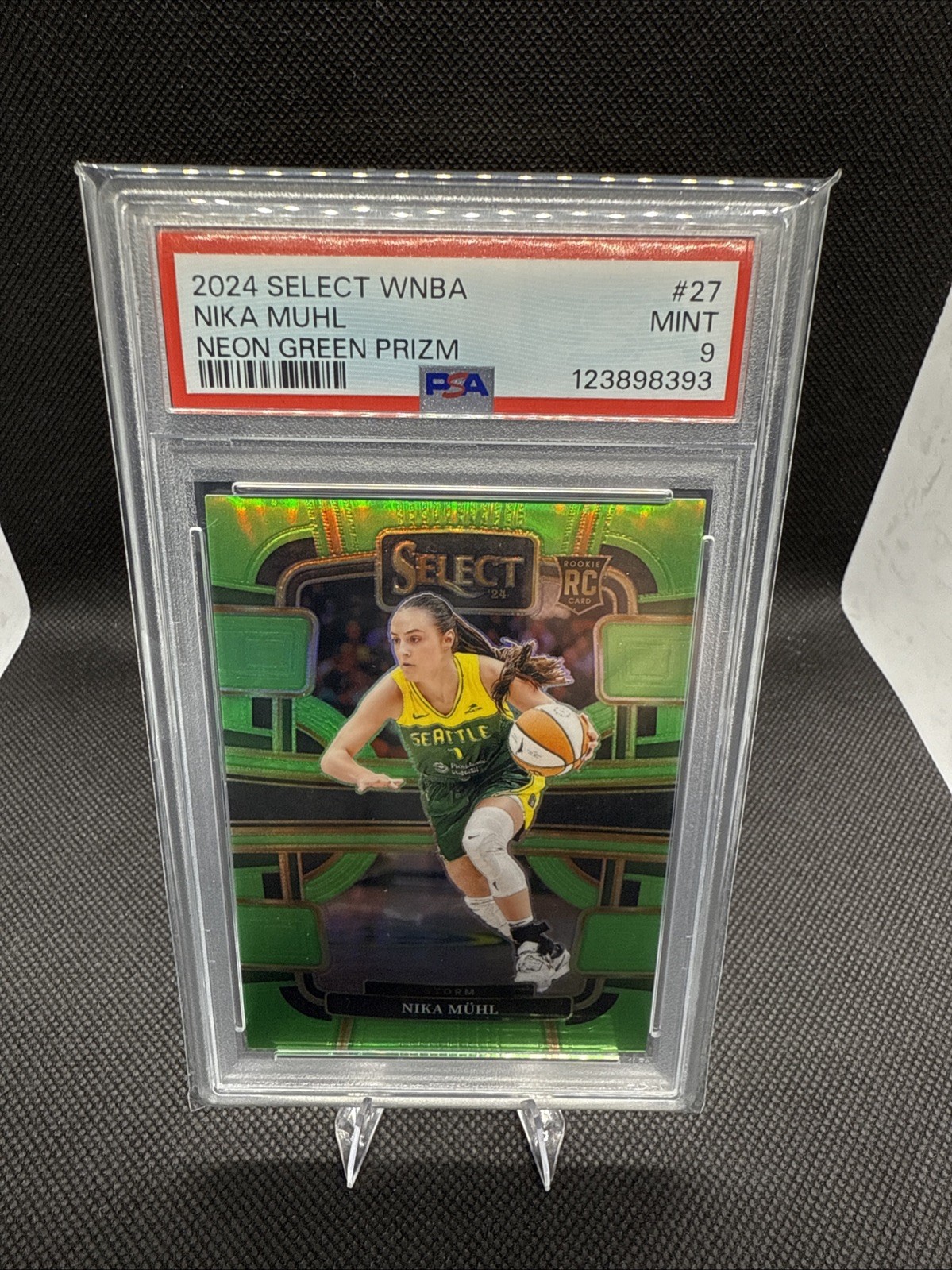 2024 Panini Select WNBA - Concourse Nika Muhl #27 Neon Green Prizm /75 (RC)