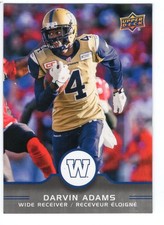2016 UD CFL Darvin Adams Card #26 Winnipeg Blue Bombers Auburn
