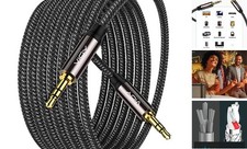 Aux Cable 15 ft , Copper Shell, Hi-Fi Sound 3.5 mm Male to Male 15FT