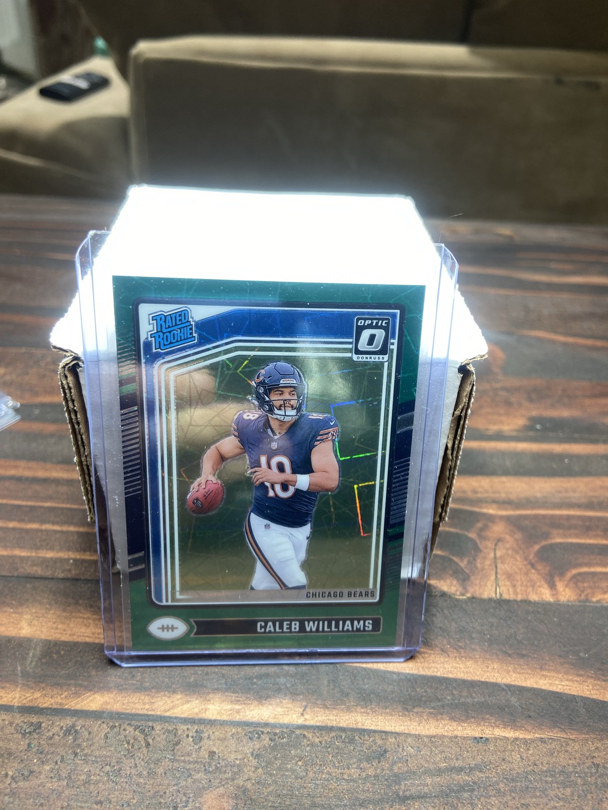 2024 Panini Donruss Optic Rated Rookie Caleb Williams #201 Green Velocity Prize