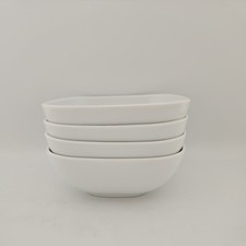 4x Denby White Bowls Square 15cm Cereal England Stoneware