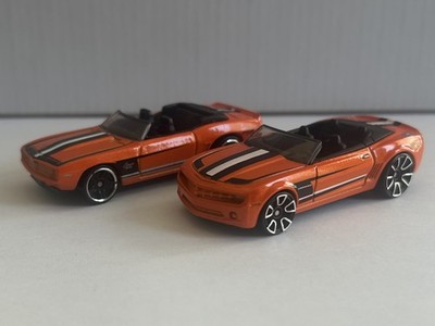 Lot of 2 Hot Wheels Camaro  69 / Convertible Concept 1:64 Orange HW Workshop