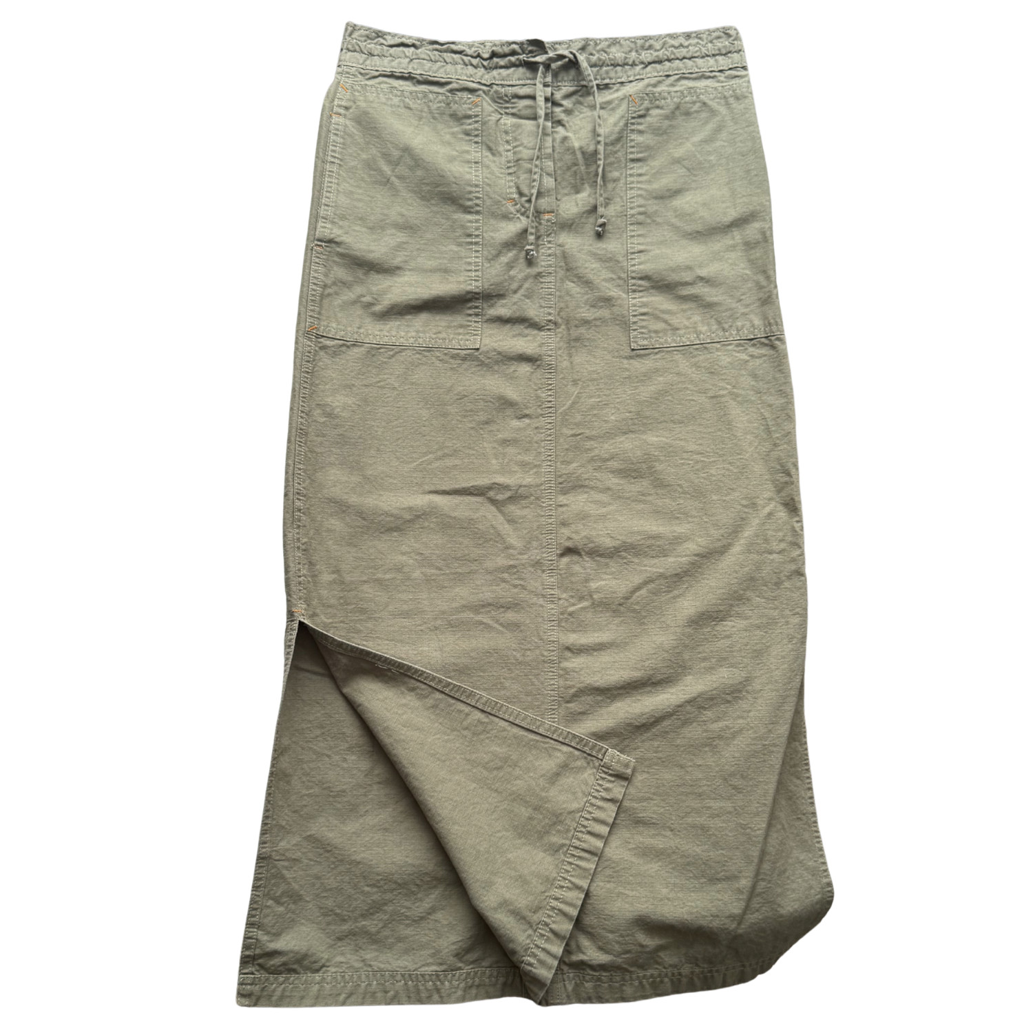 Greed Girl Brand Maxi Cargo Skirt Green Sz Small 100percent Cotton