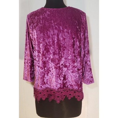 Bonworth size small crushed velour  pink blouse 
