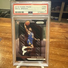 Panini Prizm 2018-19 Mikal Bridges Rookie PSA 9 Phoenix Suns NBA New York Knicks