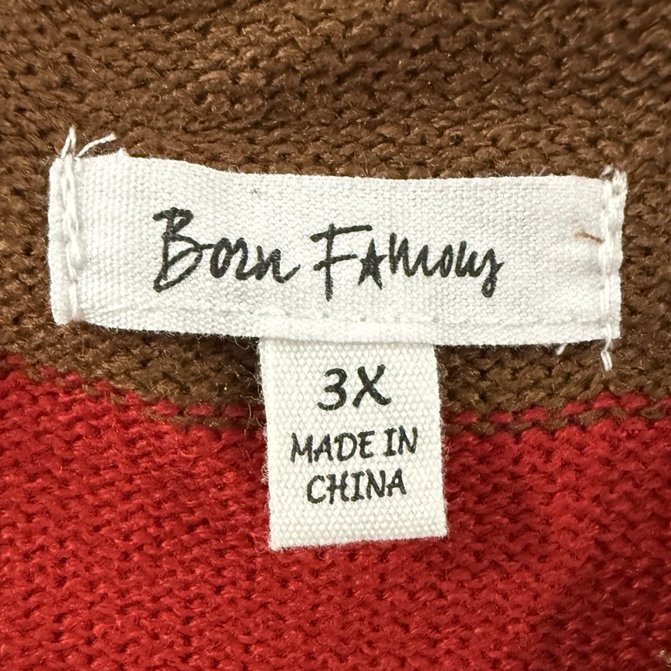 Suéter Feo Navidad Para Mujer Plus 3X Mono Reno Fiesta Vacaciones Rojo 3D Foto 4 de 4