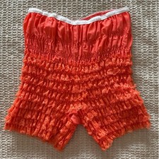 Vintage Sam's 502 Ruffled Lace Bloomers - Vibrant Orange - Medium - Made in USA
