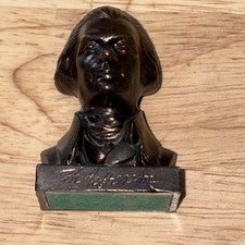 THOMAS JEFFERSON MINIATURE BRONZED METAL BUST JAPAN 1960's