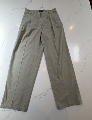 Vintage Polo Ralph Lauren Chino Pants 32x30 Khaki Pleated Made USA Classic Fit