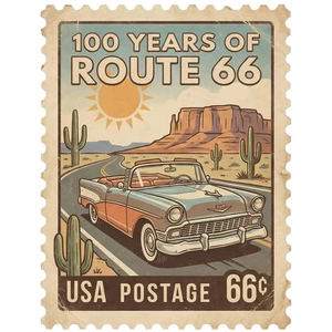 Route 66 100 Year Anniversary American Highway Road Self Adhesive Vinyl Sticker