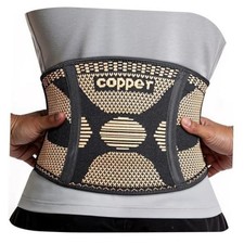 Copper Back Braces for Lower Back Pain, Breathable Lumbar Support Belt Black-M