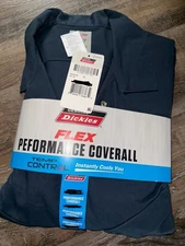 Dickies ~ Performance Coveralls Navy Blue Flex Temp Control Polyester ~ XL Tall