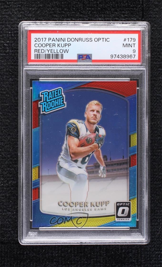 2017 Donruss Optic Rated Rookie Red & Yellow Prizm Cooper Kupp PSA 9 MINT 02ez