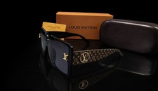 Louis Vuitton Women's Square Oversized Sunglasses Black Frame Tinted Lenses