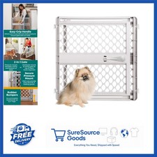 Universal Pet Gate 26"-42" Wide Dog Gate Gray Pressure Fit or Hardware Mount