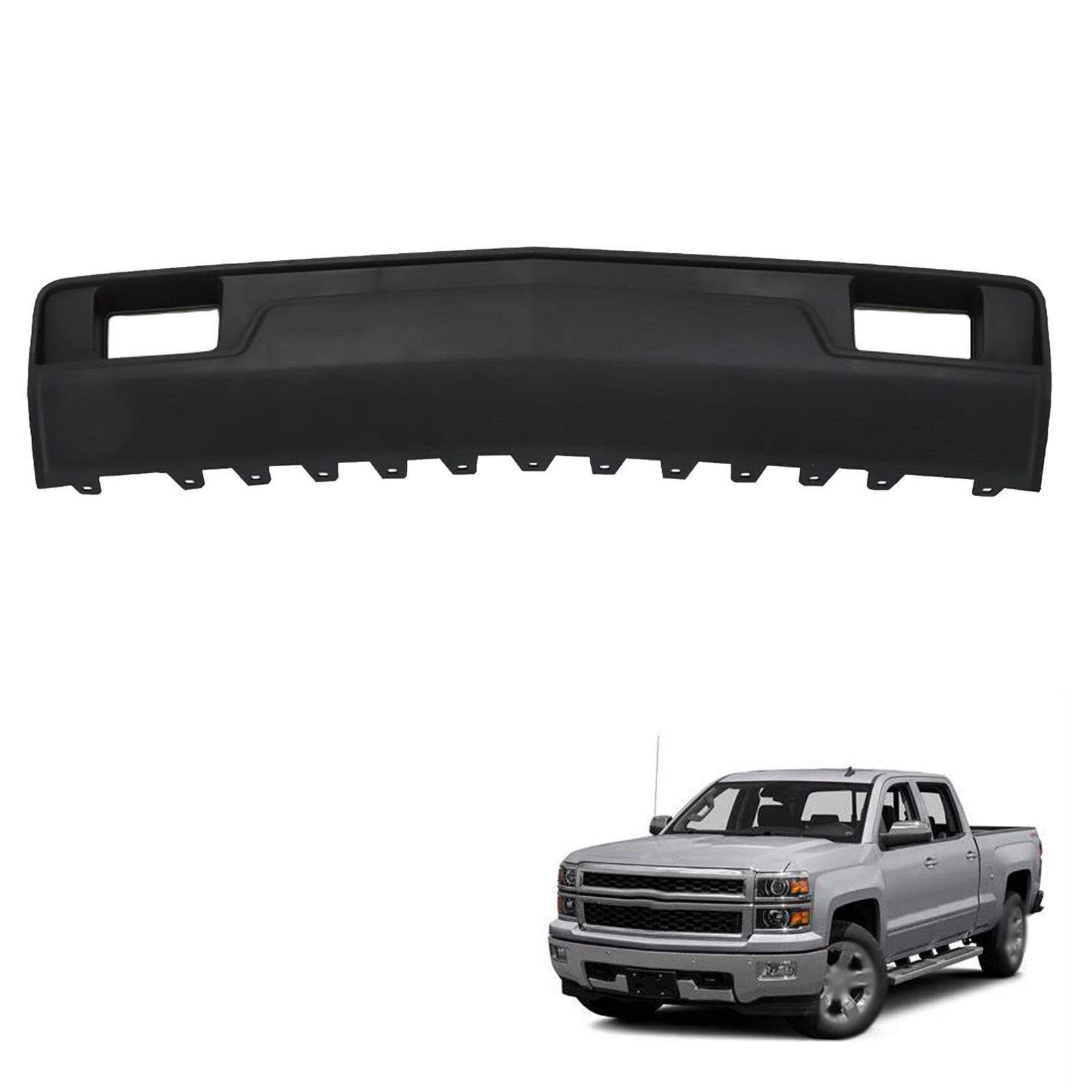 Bumper Filler Black No License Plate Tow Hooks for Silverado 1500 2014-2015