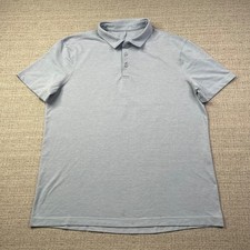 Lululemon Evolution Polo Shirt Men's Large Blue Performance Casual Short Sleeve