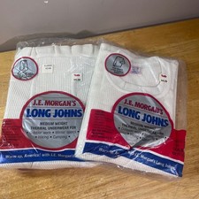 J.E. Morgan Thermal Underwear Set Men XL White Vtg Long Johns NIP USA