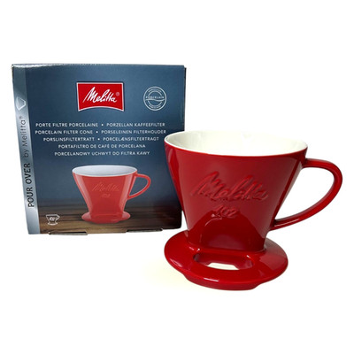 Melitta - Porzellan Kaffeefilter / 102 Rot 1x2 Pour Over Handfilter / NEU & OVP